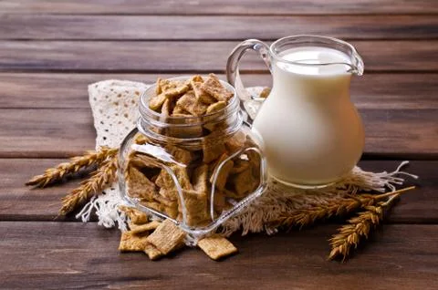 Cereal flakes for breakfast Stock Photos