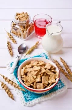 Cereal flakes for breakfast Stock Photos