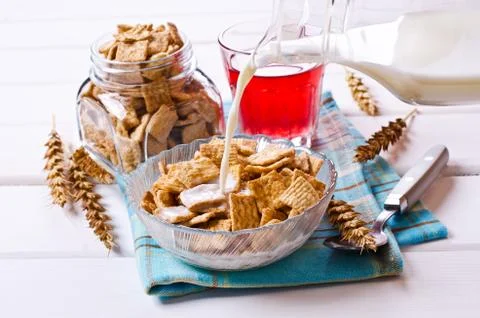 Cereal flakes for breakfast Stock Photos