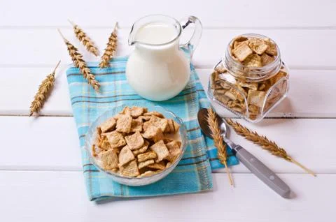 Cereal flakes for breakfast Stock Photos
