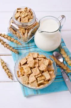 Cereal flakes for breakfast Stock Photos