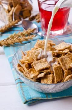 Cereal flakes for breakfast Stock Photos