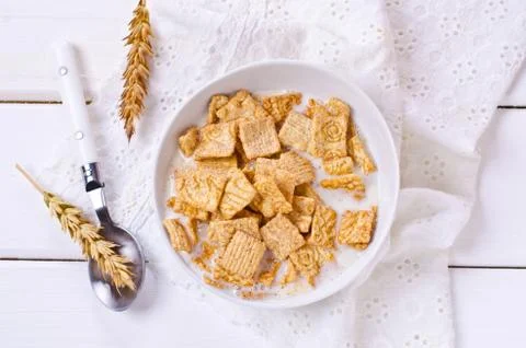 Cereal flakes for breakfast Stock Photos