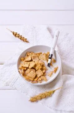 Cereal flakes for breakfast Stock Photos