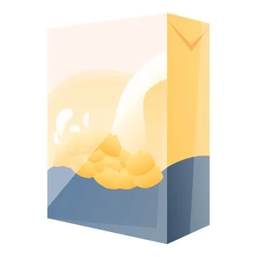 Cereal flakes package icon, cartoon style Stock Illustration