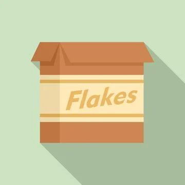 Cereal flakes package icon, flat style Stock Illustration