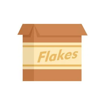Cereal flakes package icon flat isolated vector Stock Illustration