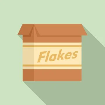 Cereal flakes package icon, flat style Stock Illustration