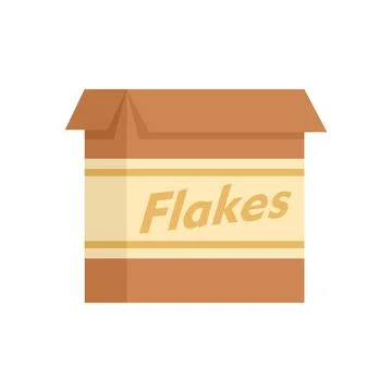 Cereal flakes package icon flat isolated Stock Illustration