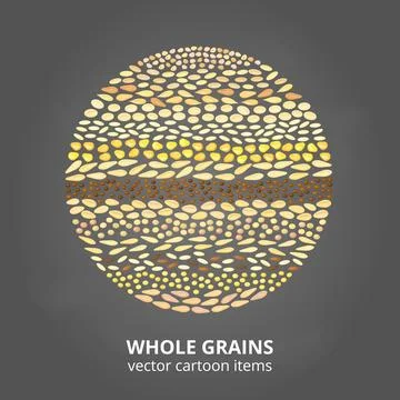 Cereal grains in circle. Stock Illustration
