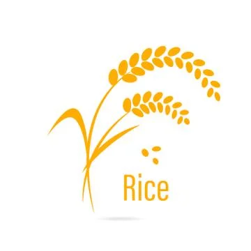 Cereal icon with rice. Stock Illustration