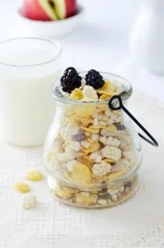 Cereal in a jug Stock Photos