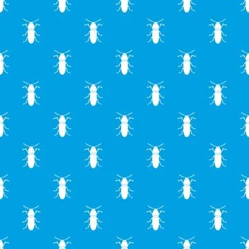 Cereal leaf beetle pattern seamless blue Illustrazione stock