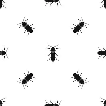 Cereal leaf beetle pattern seamless black Illustrazione stock