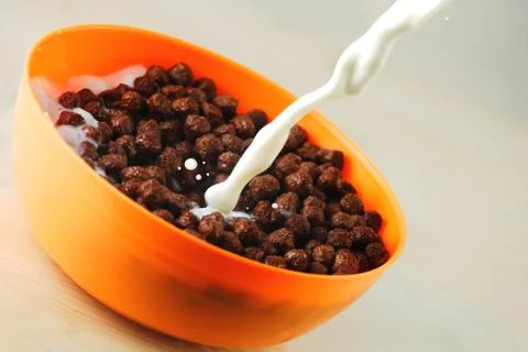 Cereal milk splash Stock Photos