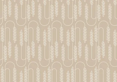 Cereal rice stalks geometric pattern background Stock Illustration