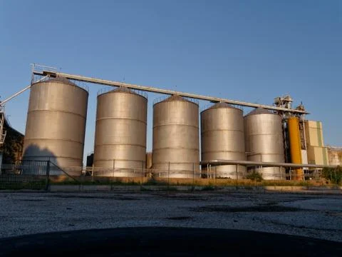 Cereal silos Stock Photos