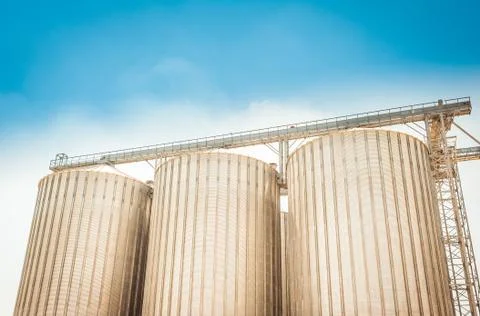 Cereal silos Stock Photos