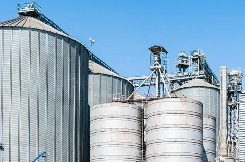 Cereal silos Stock Photos