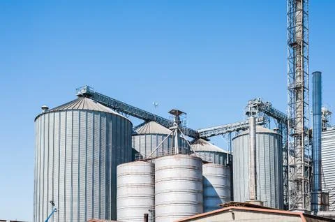 Cereal silos Stock Photos