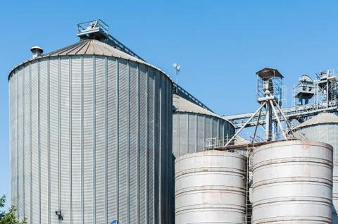 Cereal silos Stock Photos