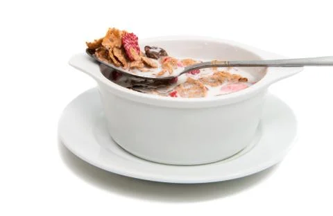 Cereal with strawberries Stock Photos