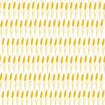 Cereal wheat straw pattern background. Golden ears of wheat, rye or barley. Stock Illustration