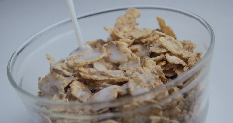 Cereals diet breakfast slow motion Stock Footage 85881783