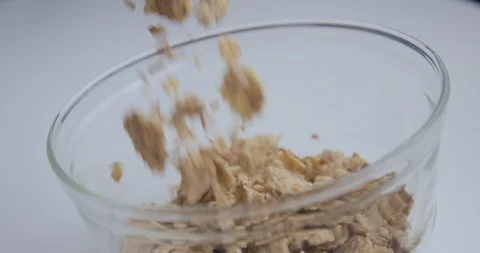 Cereals diet breakfast slow motion Stock-Footage 85882736