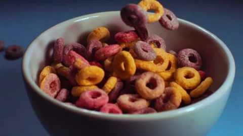 Cereals fall into the cup slowly in super slow motion Stock Footage 274263158