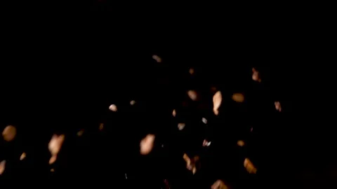 Cereals falling in slow-motion into black abyss, isolated food. Video stock 153588471