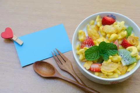 Cereals with fruit Stock Photos