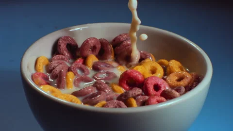 Cereals in milk cup Stock Footage 274262437