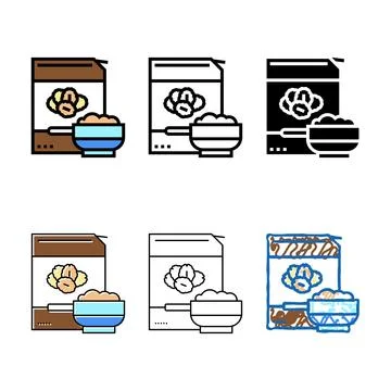 Cereals oat package color forms icon vector Illustrazione stock