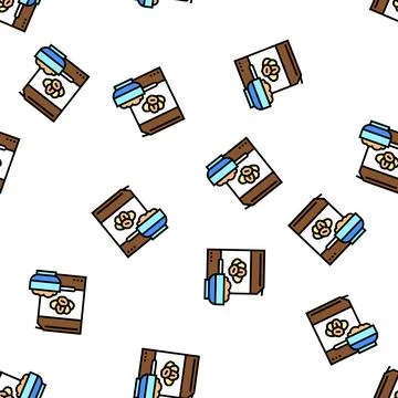 Cereals oat package vector seamless pattern Stock Illustration