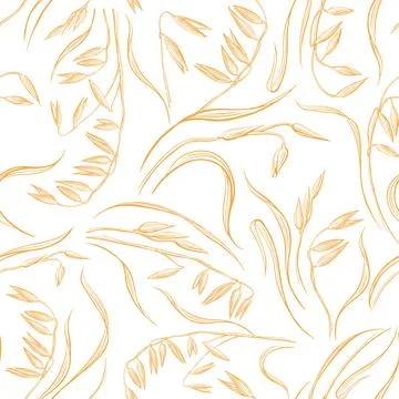 Cereals seamless pattern. Vector sketch, seeds Stock Illustration