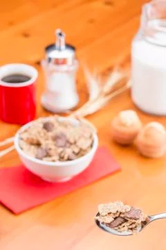 Cereals spoon Stock Photos