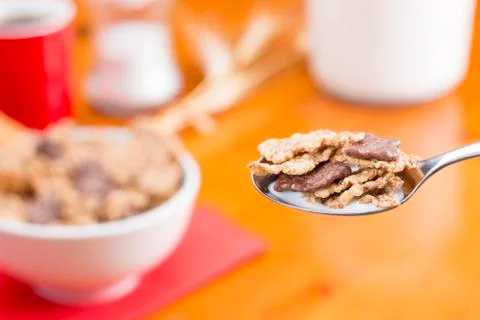 Cereals spoon Stock Photos