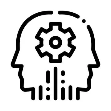 Cerebral hemisphere settings icon vector outline illustration 스톡 일러스트