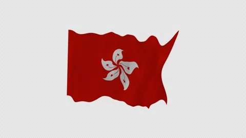 Ceremonial Banner Hong Kong Loop Alpha Channel 库存影片 342736207