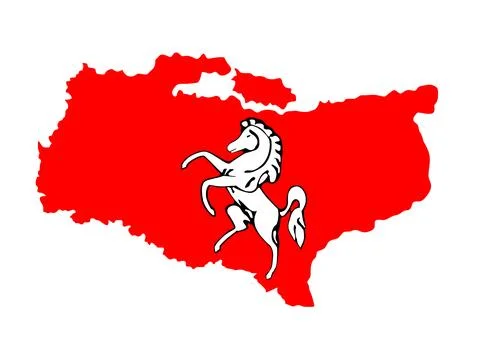 Ceremonial county Kent map vector silhouette イラスト素材