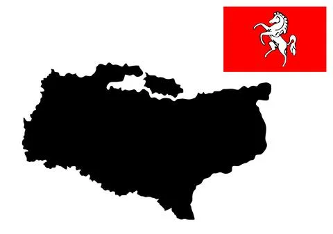 Ceremonial county Kent map vector silhouette イラスト素材