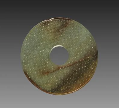 Ceremonial Disk with Grain Pattern (Bi), 475-221 BC. China, Warring States .. 스톡 사진