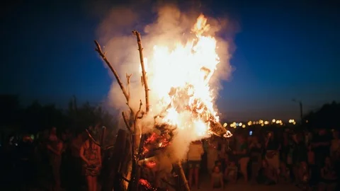Ceremonial fire Video stock 93602200