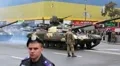 Ceremonial parade of military hardware in Kiev, Ukraine HD Footage