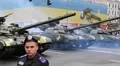 Ceremonial parade of military hardware in Kiev, Ukraine HD Footage