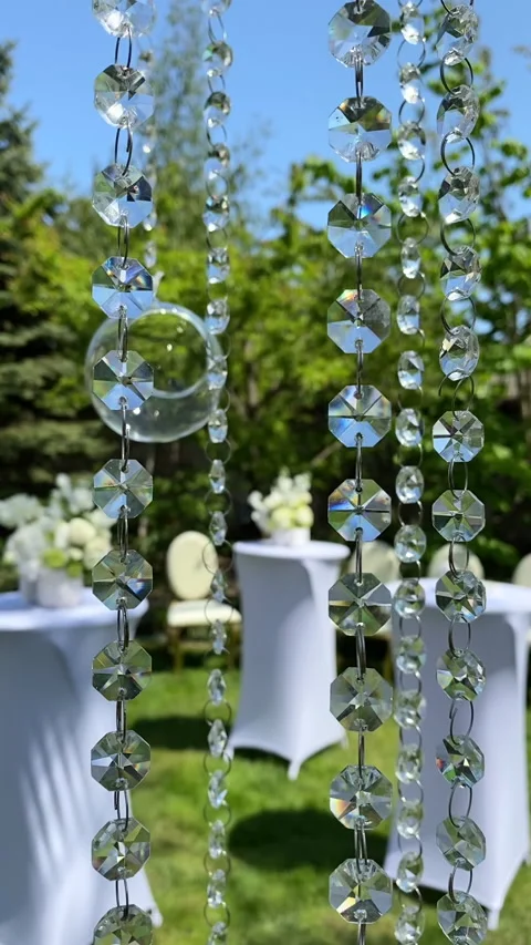 Ceremonial wedding summer arch, background with green grass, vertical screen 動画素材 130384228