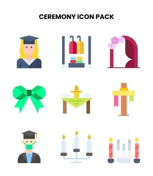 Ceremony Flat Graphics Icons Pack Stock Illustration
