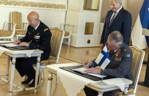 Ceremony in Helsinki concludes Finland's accession to NATO - 12 Jun 2023 Stock Photos
