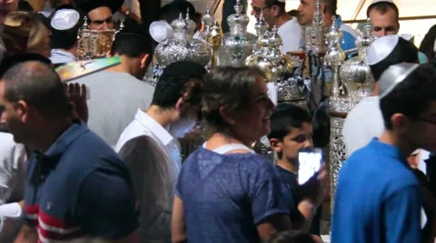 Ceremony of Simhath Torah Stock Footage 56003429